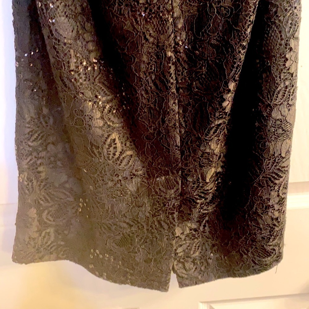 White House Black Market Black Strapless Lace Sequin Dress - Picture 6 of 9